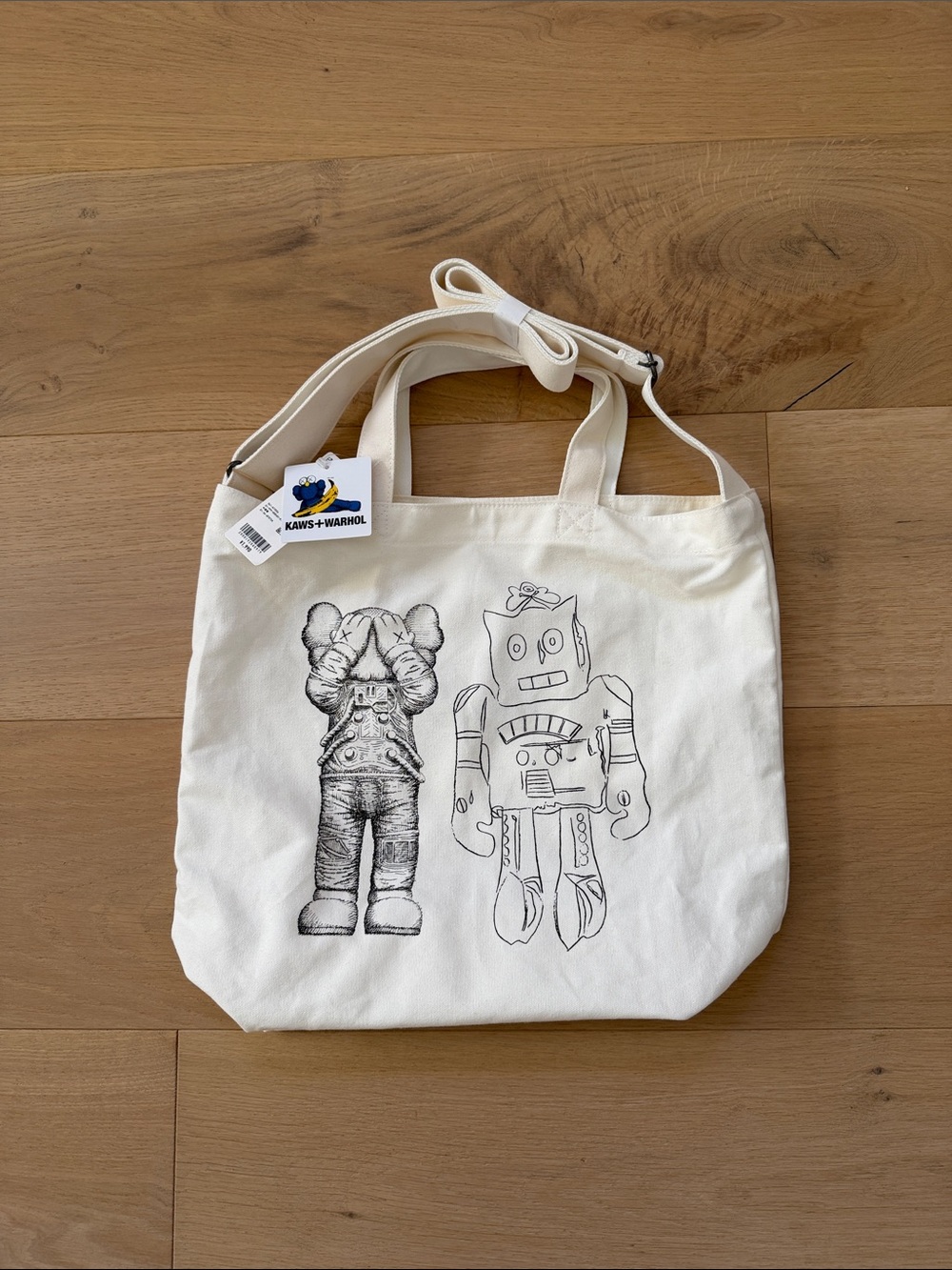 Uniqlo KAWS x Warhol Cream Canvas Tote